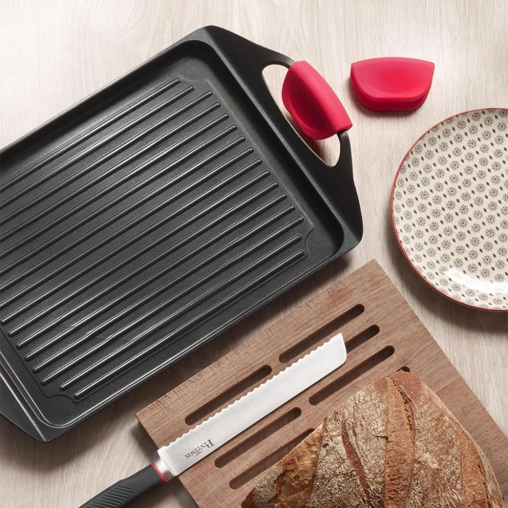 45x27 cm - Pro Piastra Grill Rettangolare In Alluminio Antiaderente - Image 3