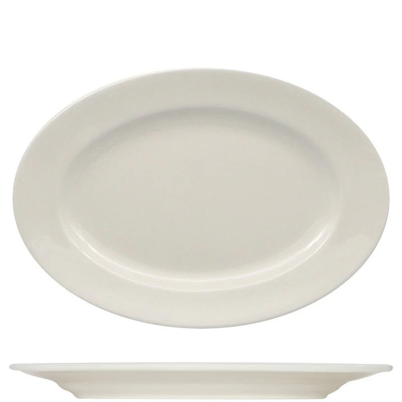 45x31.5 cm - Prime Piatto Vassoio Ovale In Porcellana - Set 3 Pz