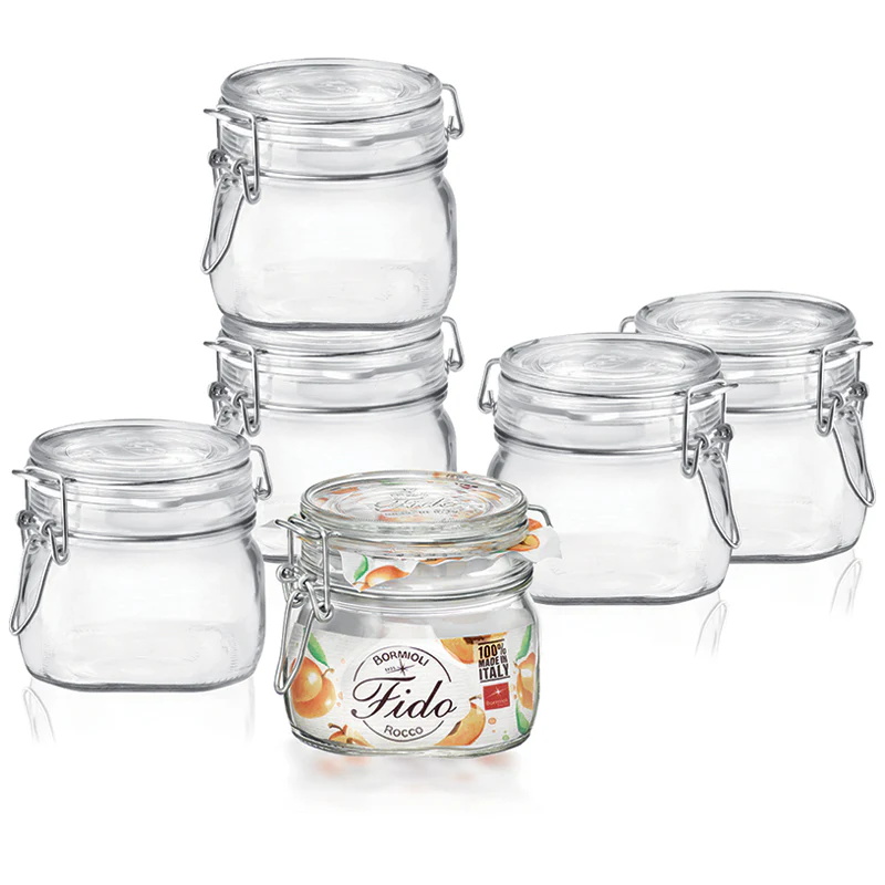 50 cl - Fido Vasetto Ermetico Cilindrico In Vetro - Set 6 Pz