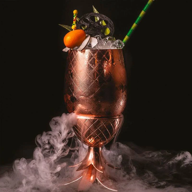 50 cl - Pineapple Bicchiere Cocktail Con Cannuccia In Acciaio Inox - Image 5