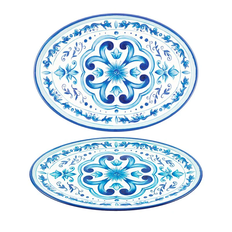 50x36 cm - Blues Vassoio In Melamina - Set 2 Pz