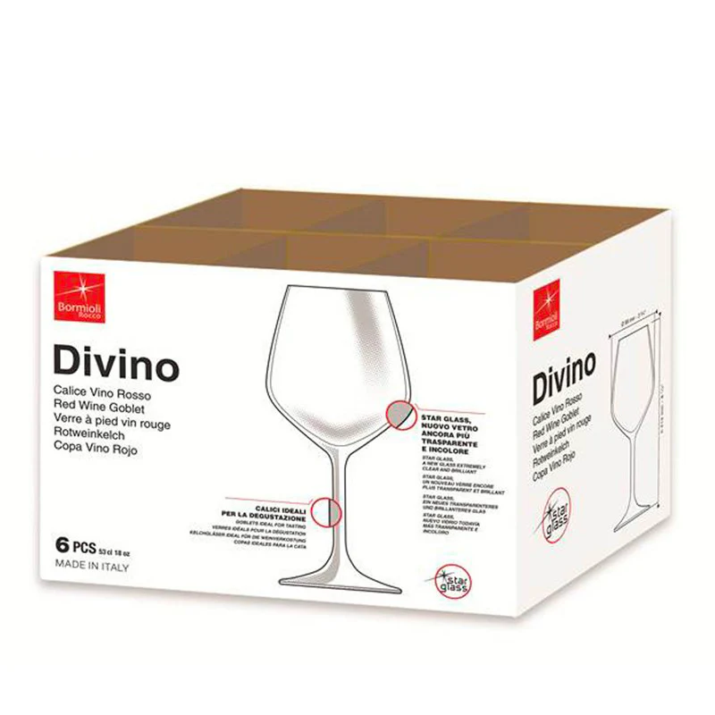 53 cl - Divino Calice Vino Rosso in Vetro - Set 6 Pezzi - Image 3