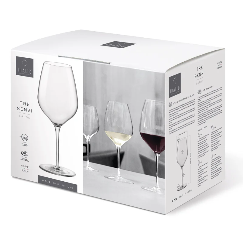 55 cl - InAlto Tre Sensi Calice Vino Rosso in Vetro - Set 6 Pezzi - Image 6