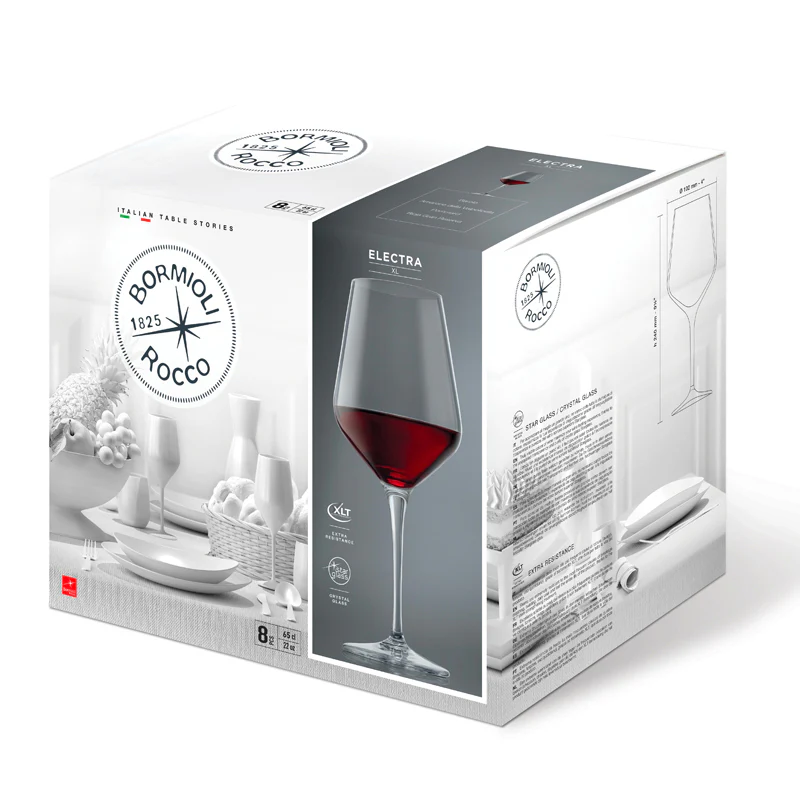 65 cl - Electra Calice Vino Rosso in Vetro - Set 6 Pezzi - Image 5