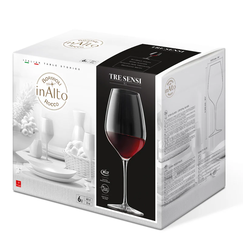 66 cl - InAlto Tre Sensi Calice Vino Rosso in Vetro - Set 6 Pezzi - Image 6