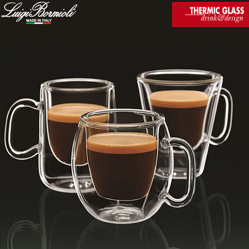 7.5 cl - Thermic Glass Tazza Caffé Espresso Monorigine Brasile In Vetro Termico - Set 2 Pz - Image 2