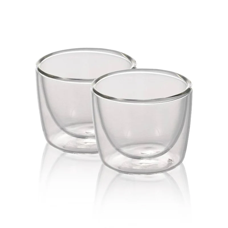 7 cl - Bicchierino Caffé Doppia Parete in Vetro Borosilicato - Set 2 Pezzi