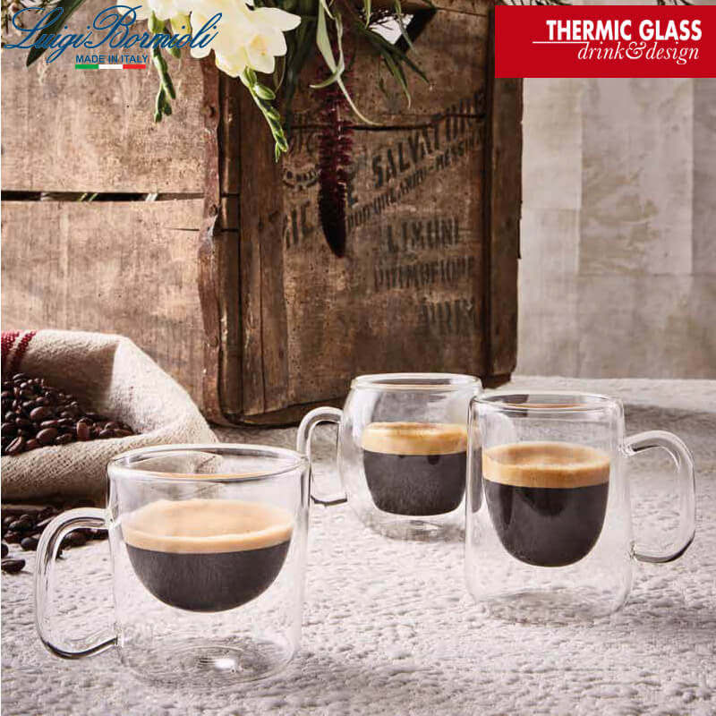 8.5 cl - Thermic Glass Tazzina Caffé India in Vetro Borosilicato - Set 2 Pezzi - Image 2