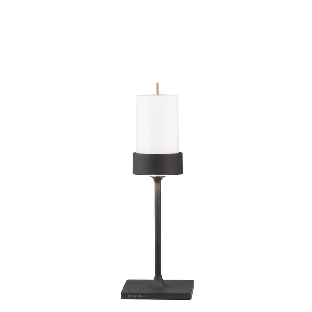 8.7 x H.25.6 cm - Perpetua Mini Lampada Da Tavolo Dimmerabile In Alluminio - Image 7