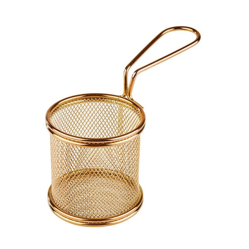 8 cm - Tableware Buffet & Display Cestello Porta Snack Rotondo In Acciaio Inox - Image 4