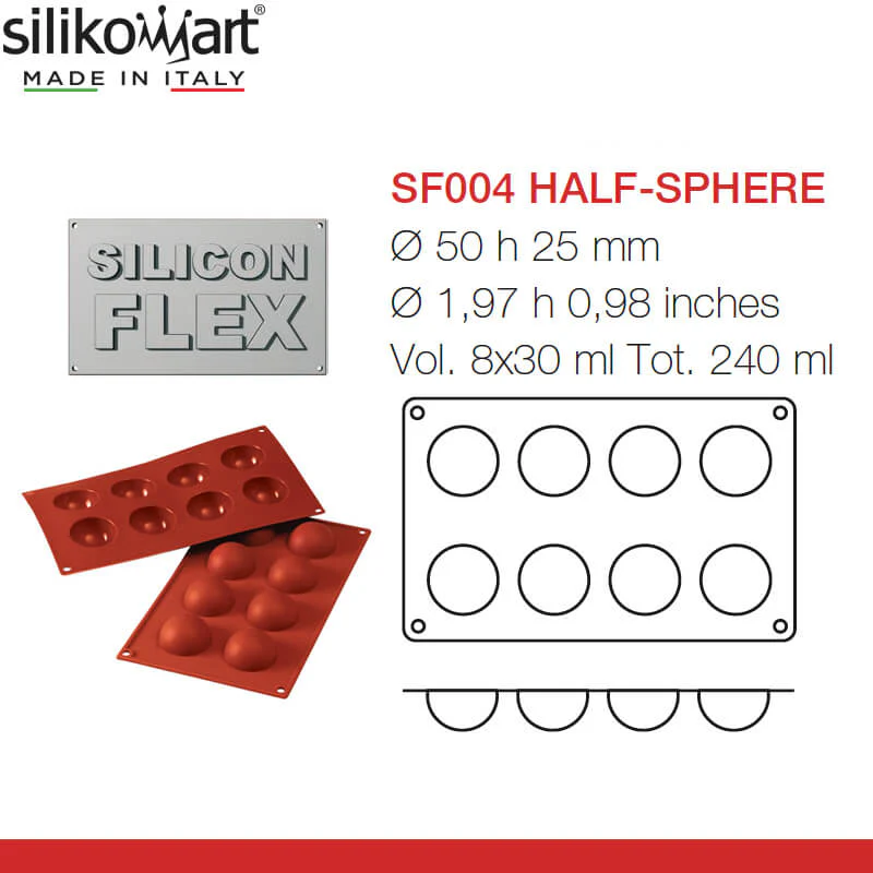 8 Forme Classic Stampo Semisfera In Silicone - Image 3