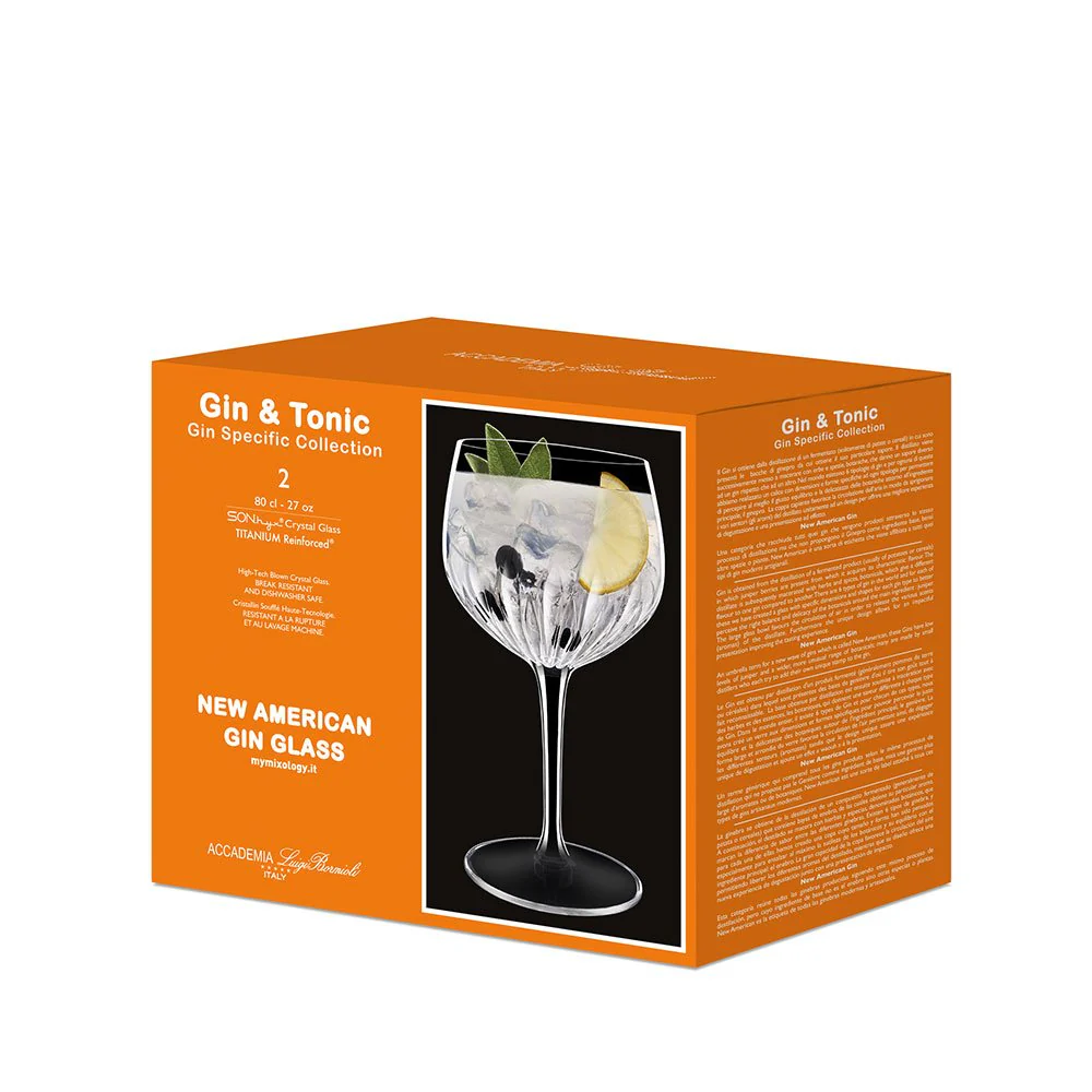 80 cl - Gin & Tonic New American Calice Gin Tonic In Vetro Set 2 Pz - Image 2