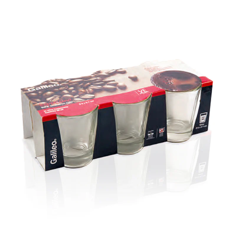 9 cl - Espressino Bicchierino Caffé in Vetro - Set 6 Pezzi