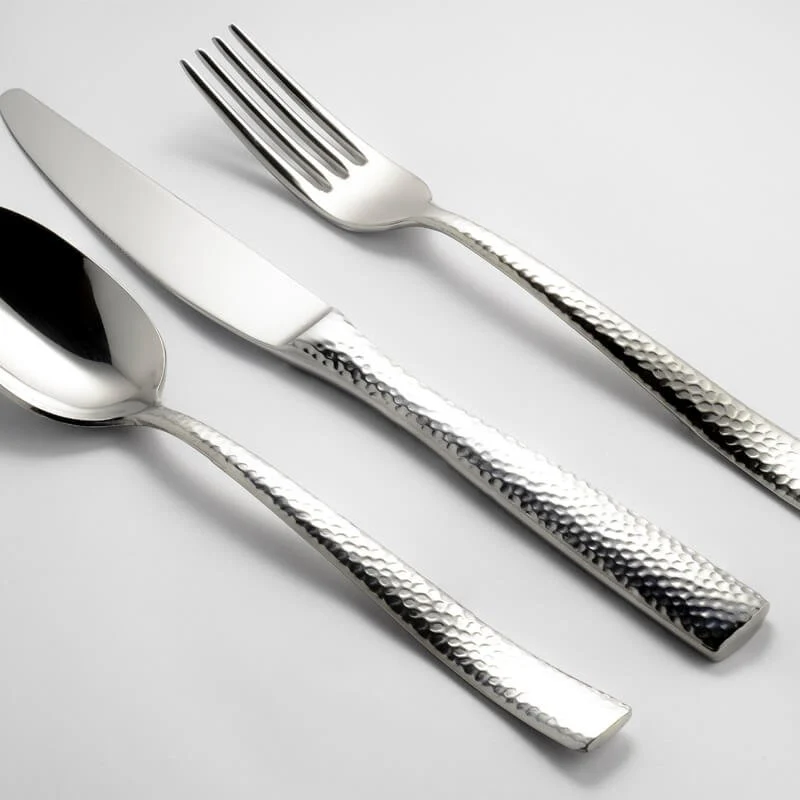 Rinascimento Forchetta Tavola Martellato In Acciaio Inox - Set 12 Pz - Image 2