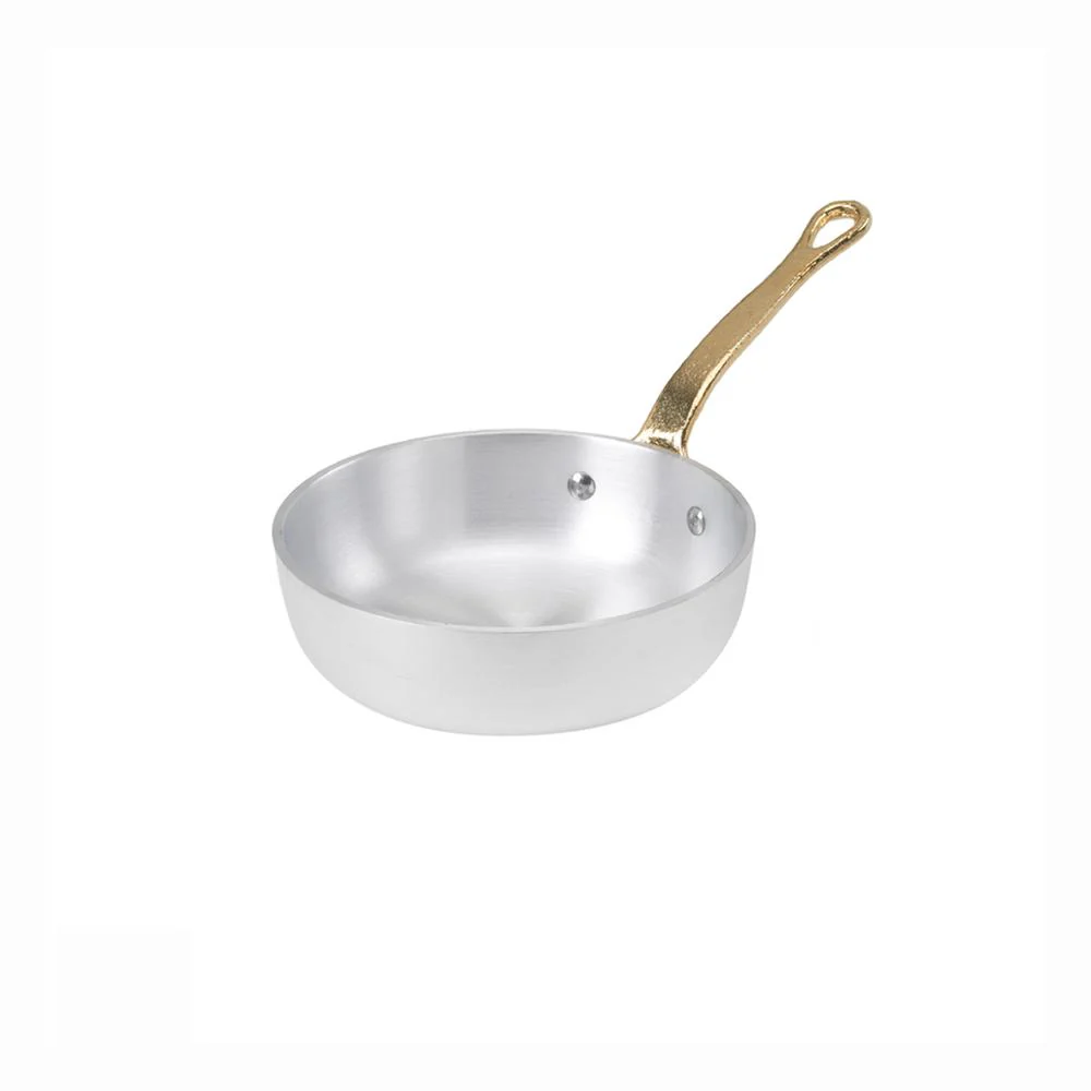 1932 Servizio In Tavola Padellino Monoporzione In Alluminio Con Manico In Ottone - Image 4