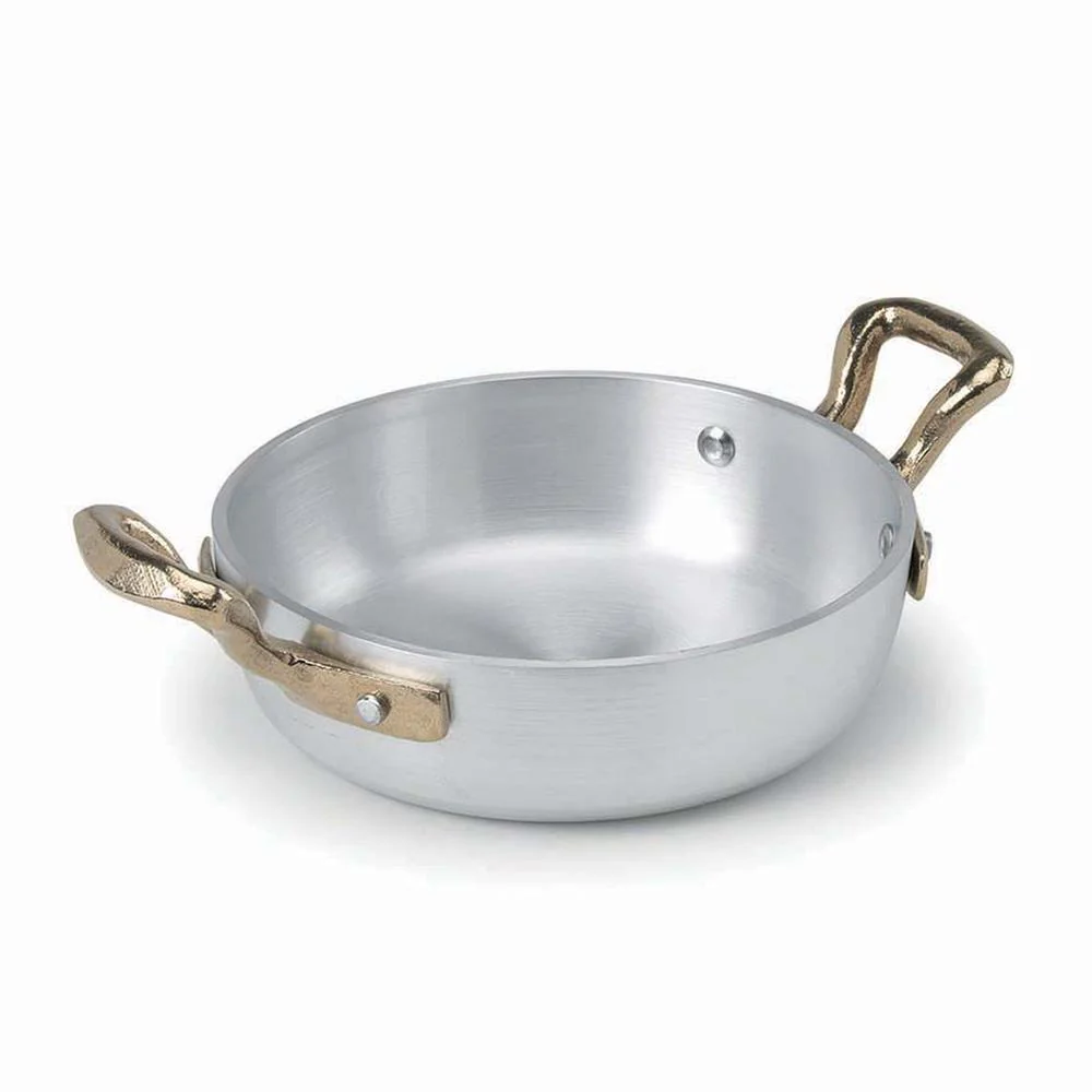 1932 Servizio In Tavola Tegamino Monoporzione In Alluminio Con Manici In Ottone - Image 4