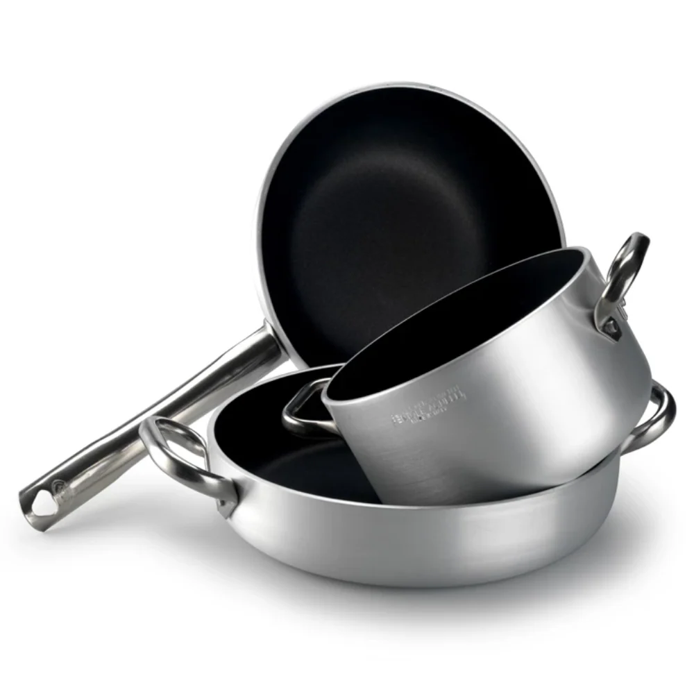 Acciaio Inox Platinum Padella Bassa Induzione Antiaderente Con Manico - Image 10