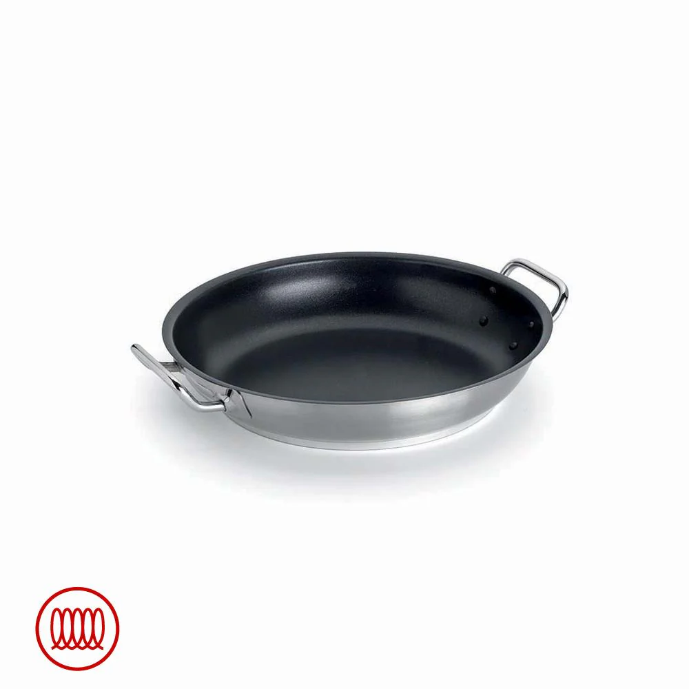 Acciaio Inox Platinum Tegame Basso Induzione Antiaderente Con Due Maniglie