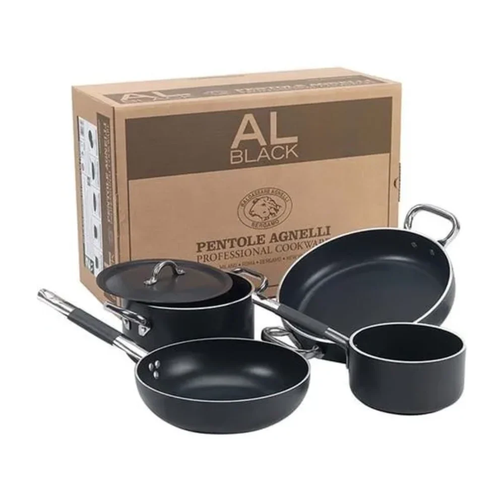 AlBlack 1907 Padella Alta Induzione In Alluminio Antiaderente 3mm Con Manico Inox - Image 4
