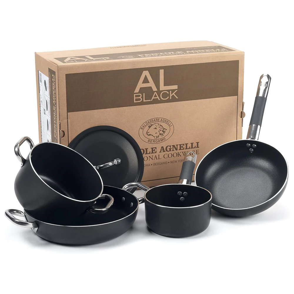 AlBlack 5mm Batteria Pentole Antiaderenti a Induzione In Alluminio Set 5 Pz - Image 2
