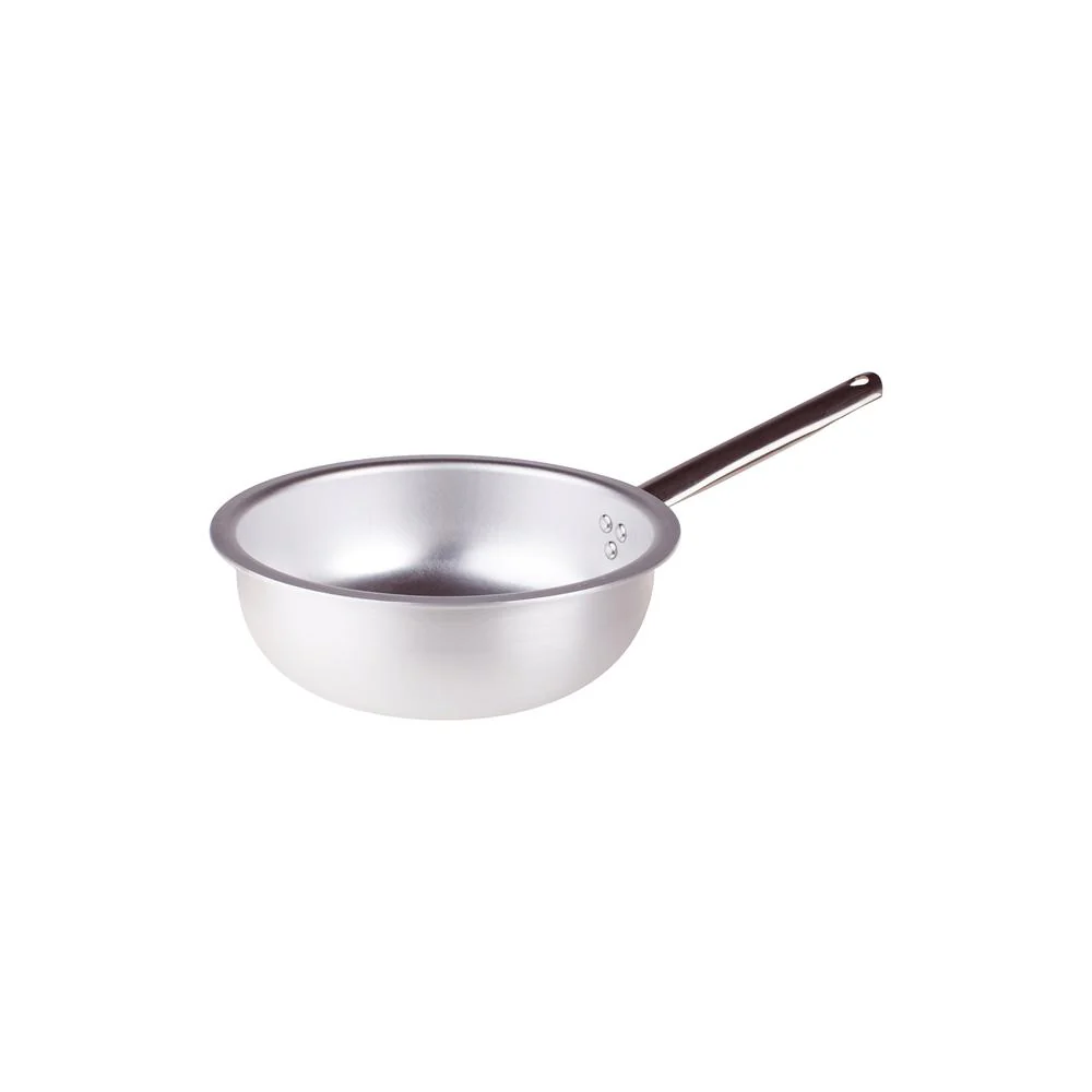 Alluminio 3mm Professionale Padella Alta Da Mantecatura Con Manico Tubolare Inox