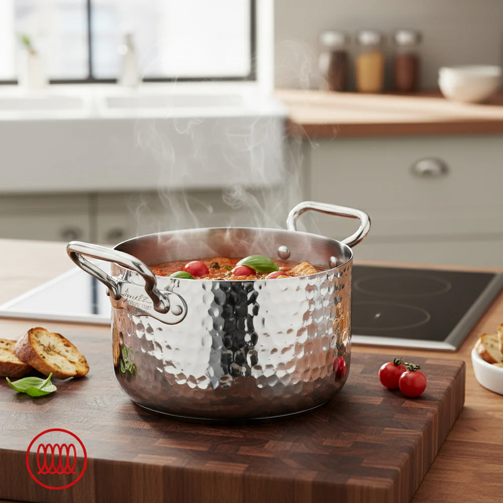 Alu-Inox 3-ply Casseruola Alta Induzione Con Due Maniglie In AluInox - Image 28