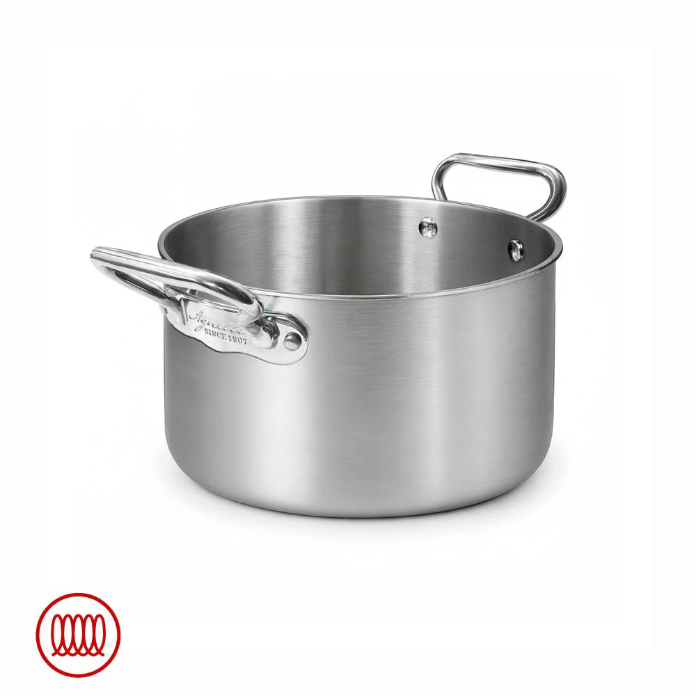 Alu-Inox 3-ply Casseruola Alta Induzione Con Due Maniglie In AluInox - Image 6