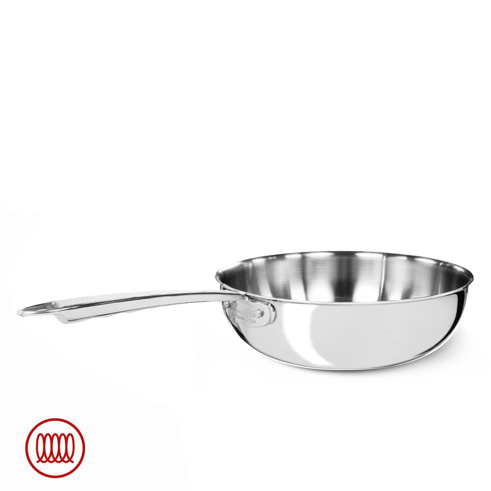 Alu-Inox 3-Ply Padella Alta Da Mantecatura Con Manico In AluInox Lucida - Image 3