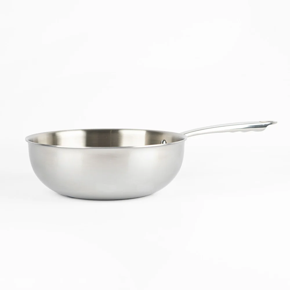Alu-Inox 3-Ply Padella Alta Da Mantecatura Con Manico In AluInox Lucida - Image 5