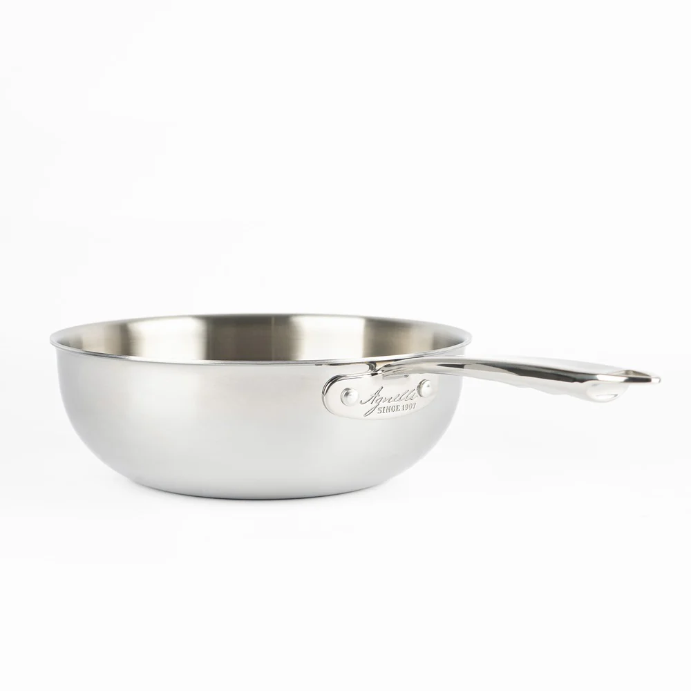Alu-Inox 3-Ply Padella Alta Da Mantecatura Con Manico In AluInox Lucida - Image 7