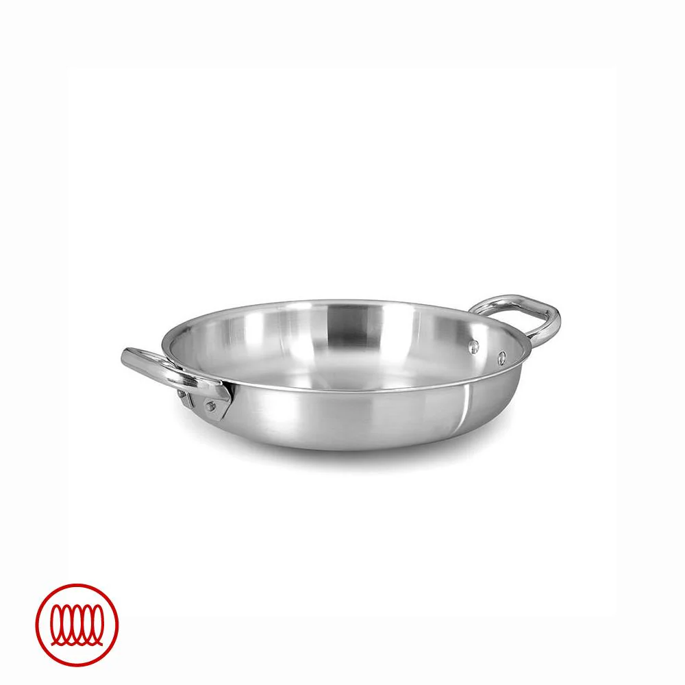 Alu-Inox 3-ply Tegame Basso Induzione Con Due Maniglie In AluInox - Image 3