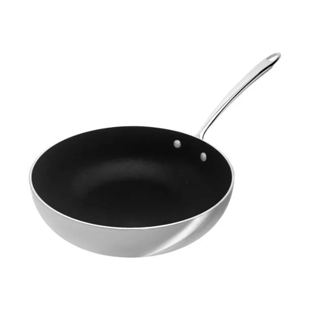 Induction Chef 2-Ply Padella Alta Svasata Antiaderente SharkSkin In Alluminio Con Manico Inox - Image 2