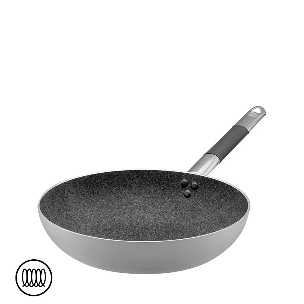 SharkSkin Padella Alta Svasata In Alluminio Antiaderente Induzione Con Manico In Acciaio Inox Cool - Image 2