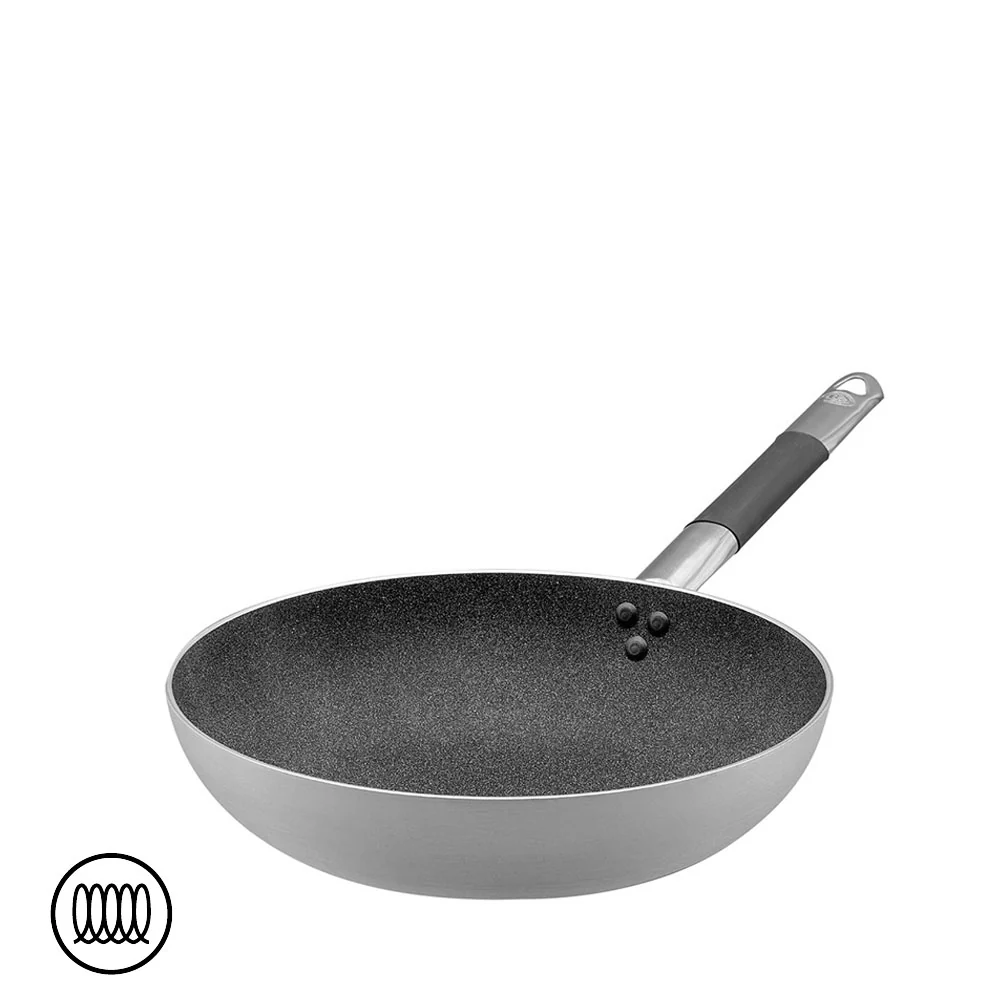 SharkSkin Padella Alta Svasata In Alluminio Antiaderente Induzione Con Manico In Acciaio Inox Cool - Image 3
