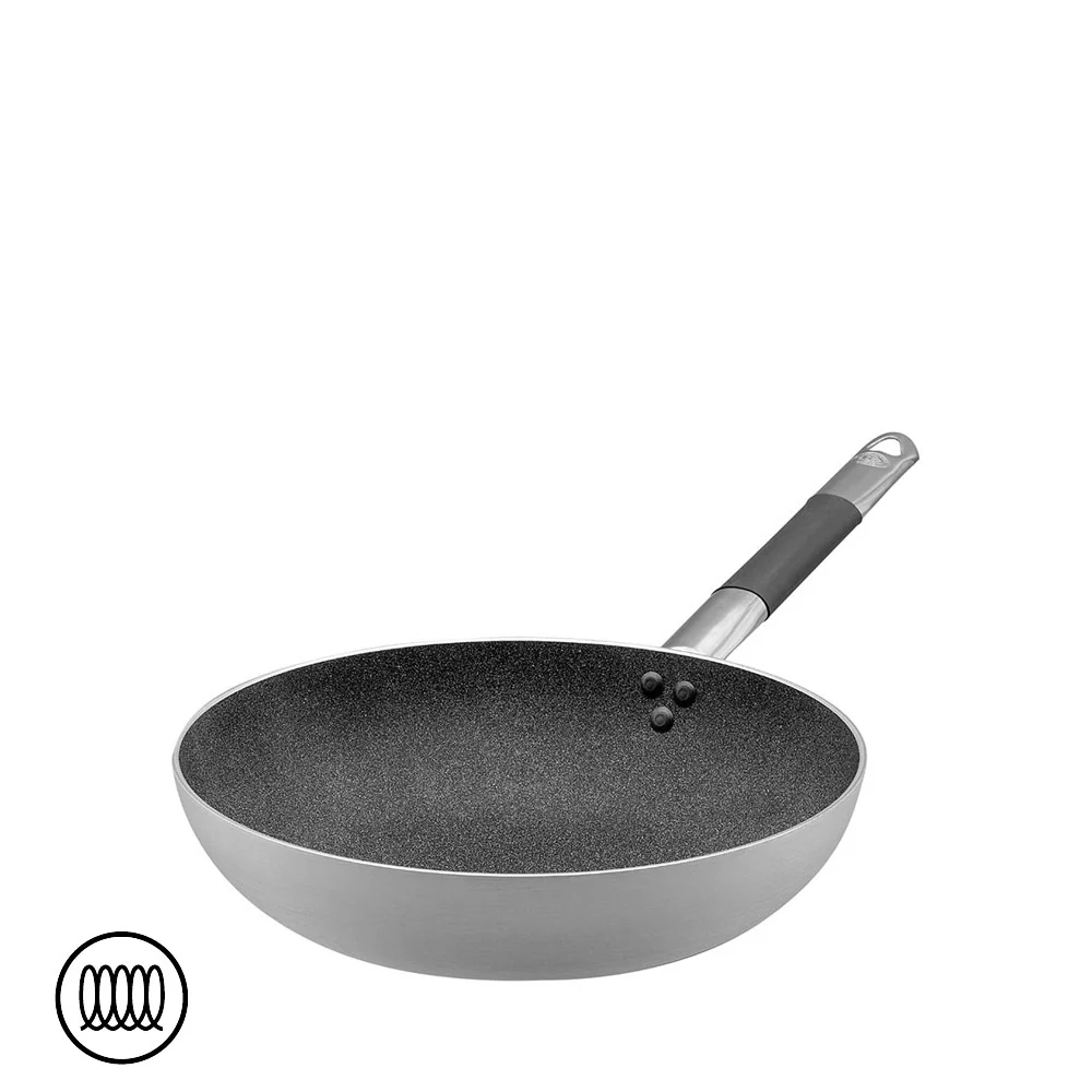 SharkSkin Padella Alta Svasata In Alluminio Antiaderente Induzione Con Manico In Acciaio Inox Cool - Image 4