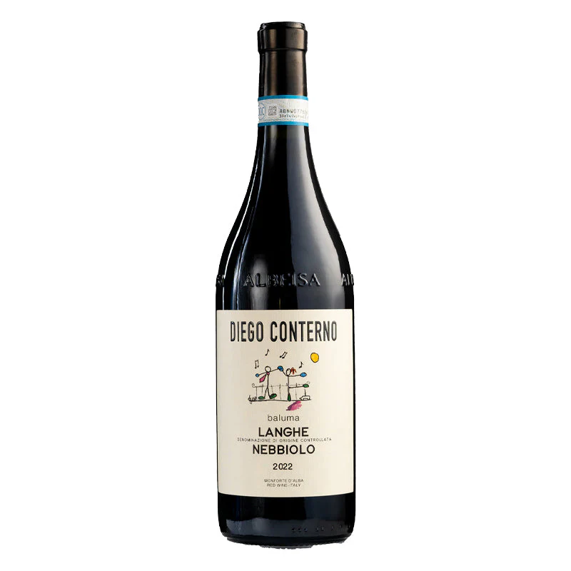 Baluma Langhe DOC 2022 Conterno Diego + 6 Calici Vino Rosso Zante Ray 60 cl - Image 3