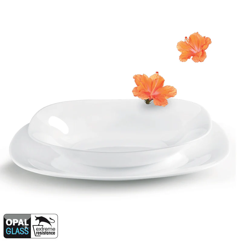 Parma Servizio Piatti In Vetro Opale - Set 18 Pz - Image 3