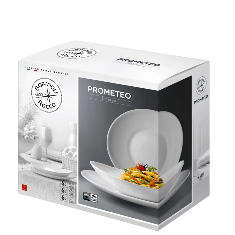 Prometeo Servizio Piatti In Vetro Opale - Set 36 Pz - Image 4
