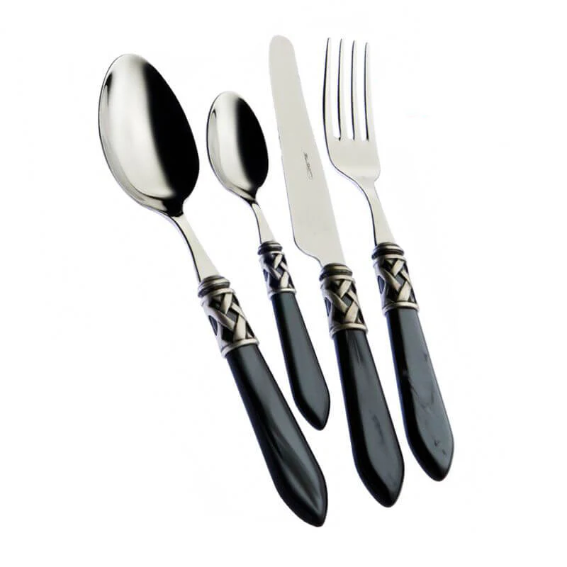 Aladdin Servizio Posate Ghiera Argentata Acciaio Inox e Acrilico - Set 24 Pz - Image 13
