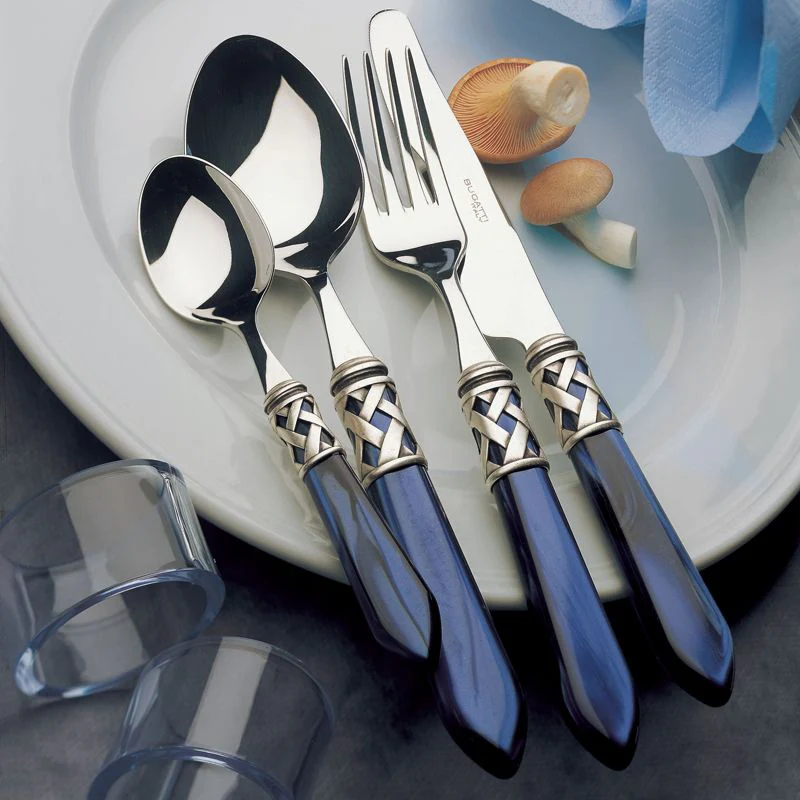 Aladdin Servizio Posate Ghiera Argentata Acciaio Inox e Acrilico - Set 24 Pz - Image 7