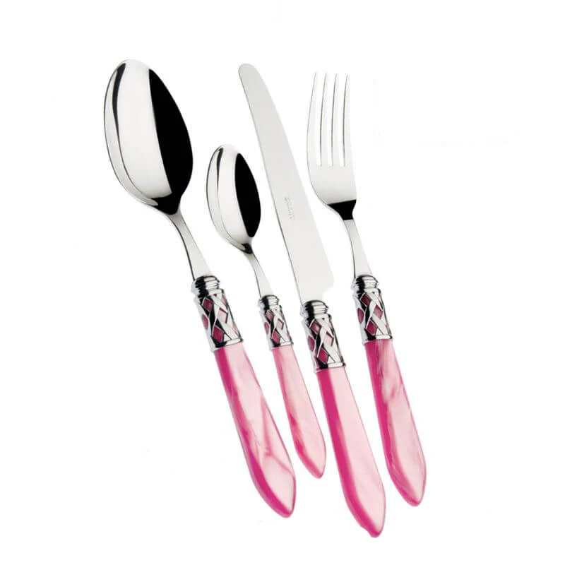 Aladdin Servizio Posate Ghiera Cromata Acciaio Inox e Acrilico - Set 24 Pz - Image 15