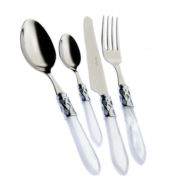 Aladdin Servizio Posate Ghiera Cromata Acciaio Inox e Acrilico - Set 24 Pz - Image 4