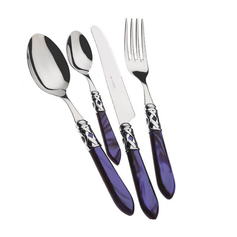 Aladdin Servizio Posate Ghiera Cromata Acciaio Inox e Acrilico - Set 24 Pz - Image 7