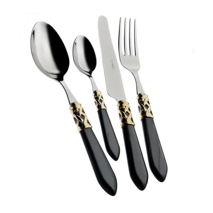 Aladdin Servizio Posate Ghiera Dorata Acciaio Inox e Acrilico - Set 24 Pz - Image 6