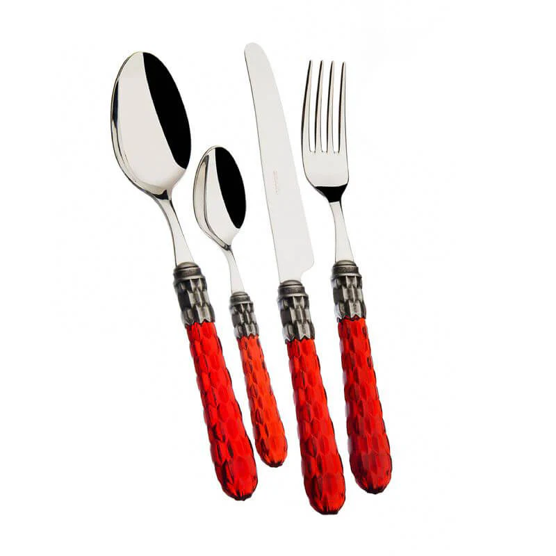Cristallo Servizio Posate Ghiera Argentata Acciaio Inox - Set 24 Pz - Image 4