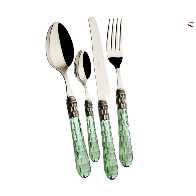 Cristallo Servizio Posate Ghiera Argentata Acciaio Inox - Set 24 Pz - Image 6