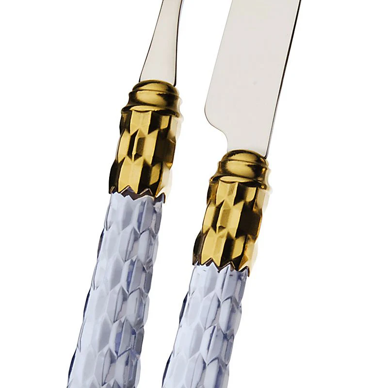 Cristallo Servizio Posate Ghiera Dorata Acciaio Inox - Set 24 Pz - Image 2