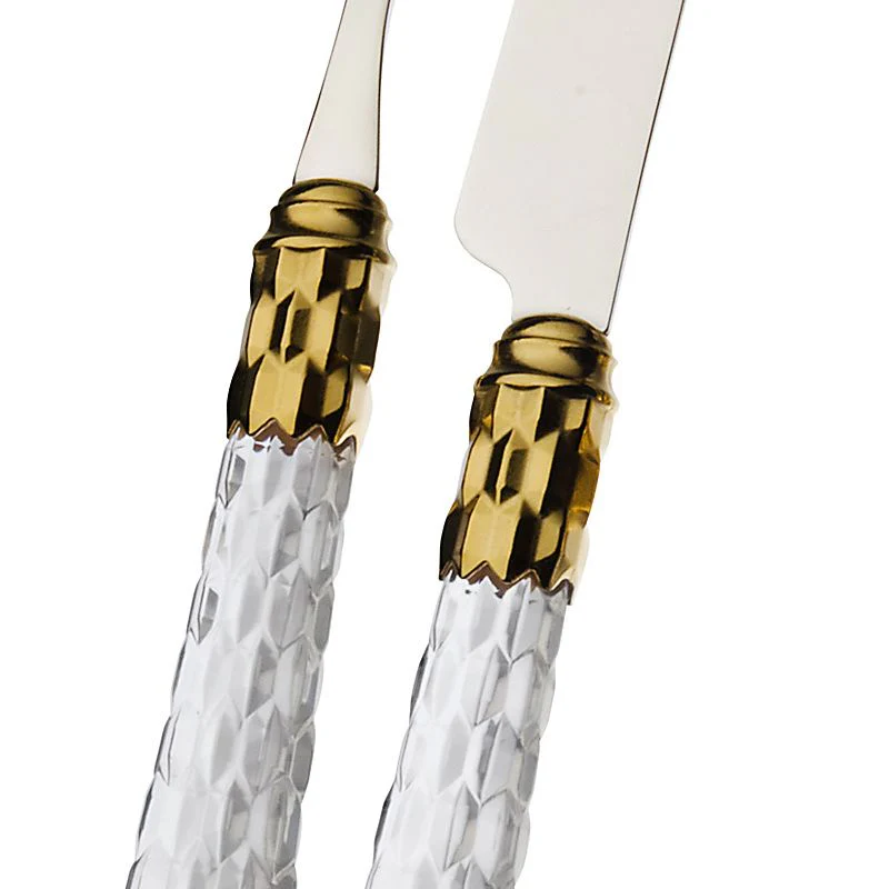 Cristallo Servizio Posate Ghiera Dorata Acciaio Inox - Set 24 Pz - Image 4
