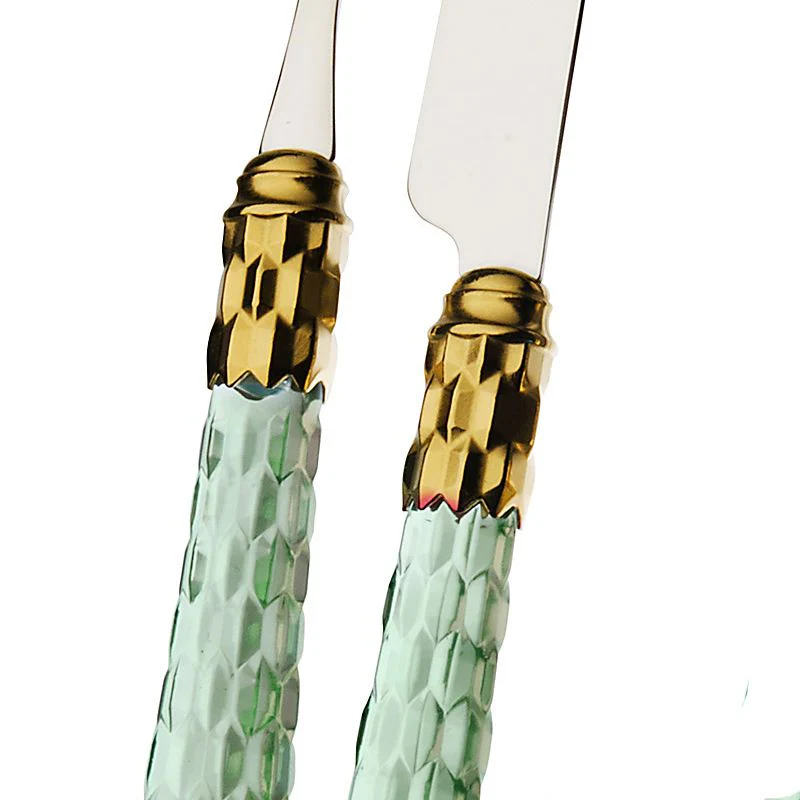 Cristallo Servizio Posate Ghiera Dorata Acciaio Inox - Set 24 Pz - Image 8