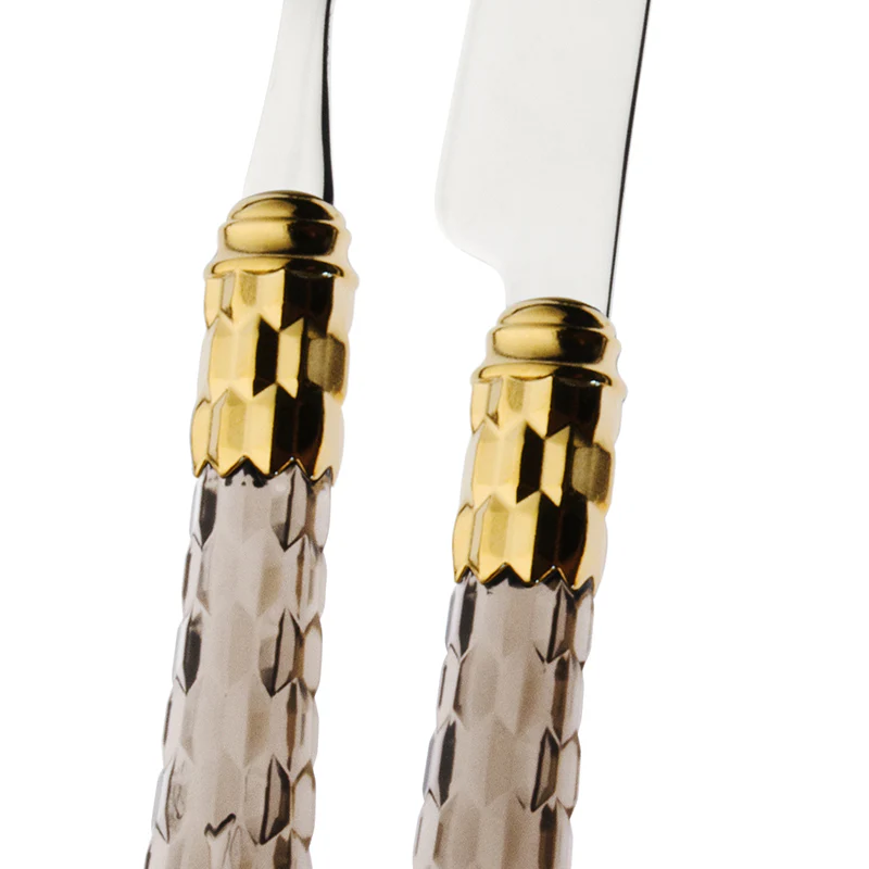 Cristallo Servizio Posate Ghiera Dorata Acciaio Inox - Set 24 Pz - Image 9